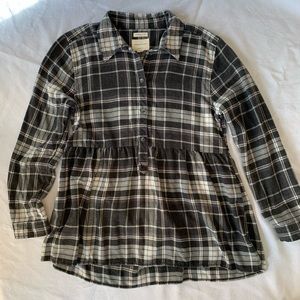 American Eagle swing peplum flannel